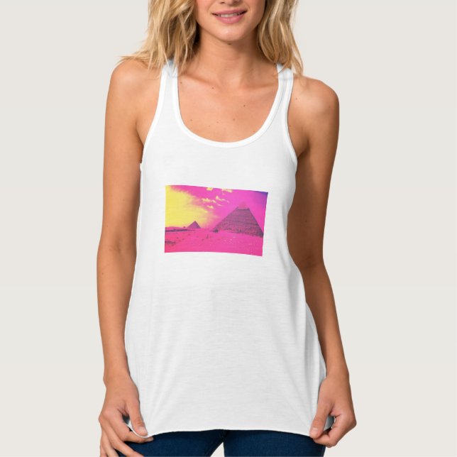 Pink Pyramids T-Shirt Tank Top (Front)
