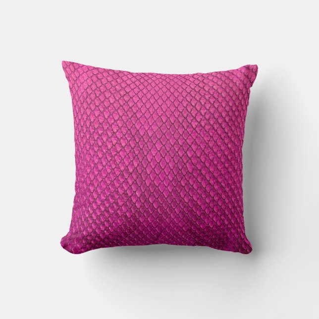 Pink python snake skin texture cushion (Front)