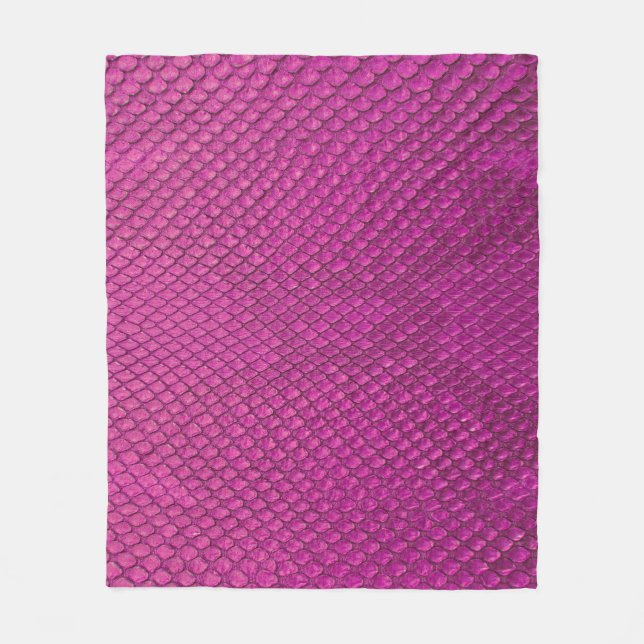 Pink Python: Snake Skin Texture. Fleece Blanket (Front)