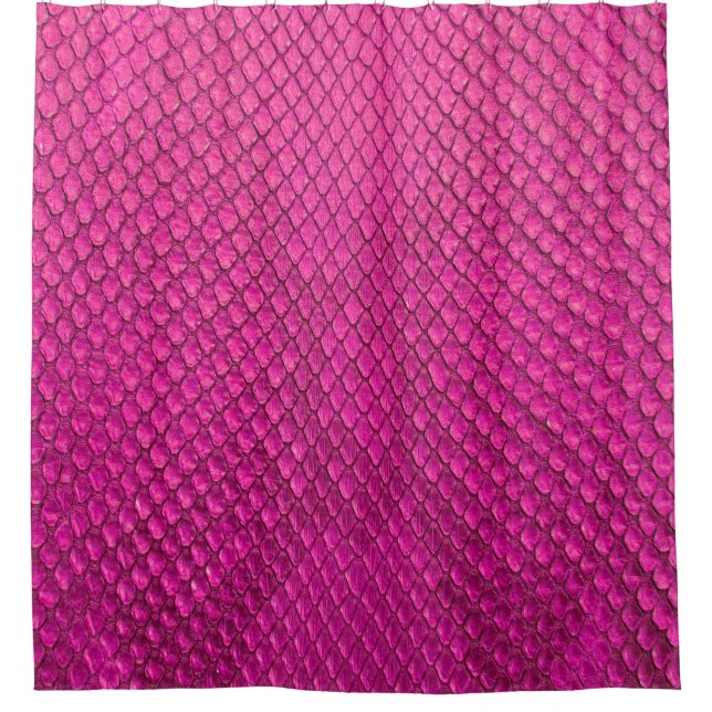 Pink python snake skin texture shower curtain (Front)