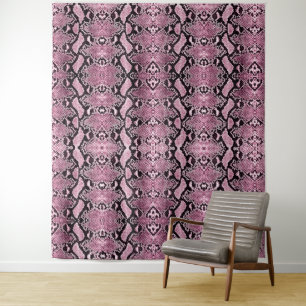 Pink Python Snakeskin Backdrop Tapestry