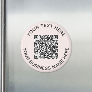 Pink QR Code Business Promotional Magnet