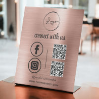 Pink QR Connect With Us Business Logo Social Media