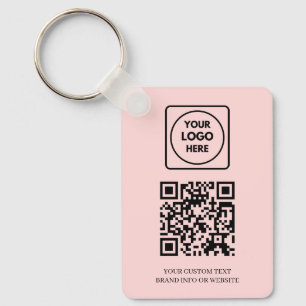 Pink QR   Professional Business Logo Design Key Ring