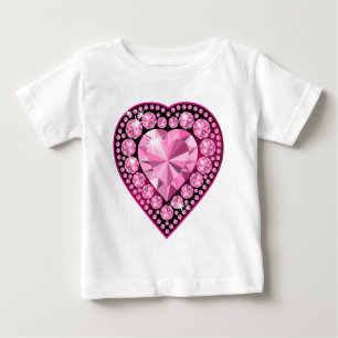 Pink Quartz Gem Heart Baby T-Shirt