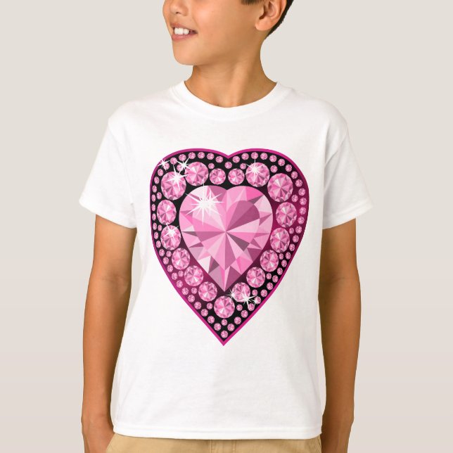 Pink Quartz Gem Heart T-Shirt (Front)