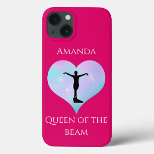 Pink Queen Of The Beam Gymnastics Personalised iPhone 13 Case