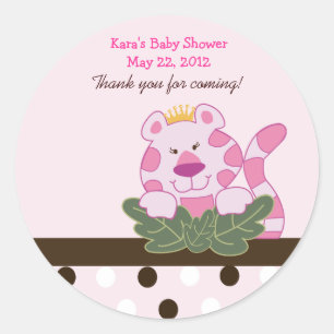 Pink Queen of the Jungle Custom Favour Sticker