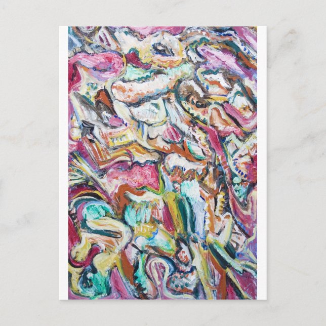 Pink Quetzalcoatl (abstract expressionism) Postcard (Front)