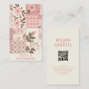 Pink Quilt Patchwork Handmade Clothing  Business Card