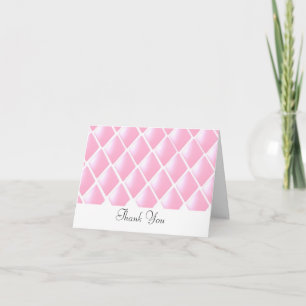 Pink Quilted Diamond Thank You Card