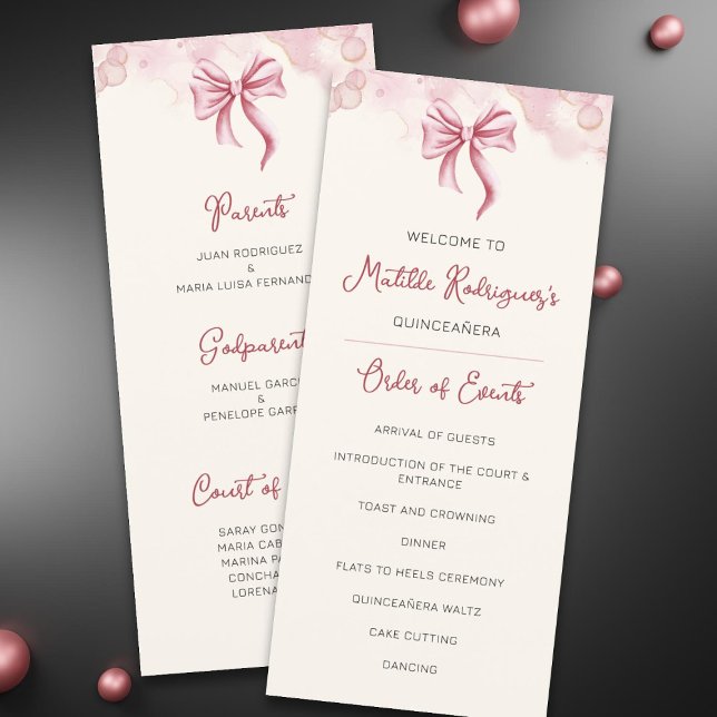 Pink Quinceañera Celebration Program (Creator Uploaded)