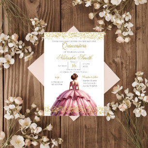  Pink Quinceanera Invitation
