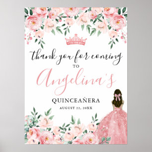 Pink Quinceanera Thank You Sign