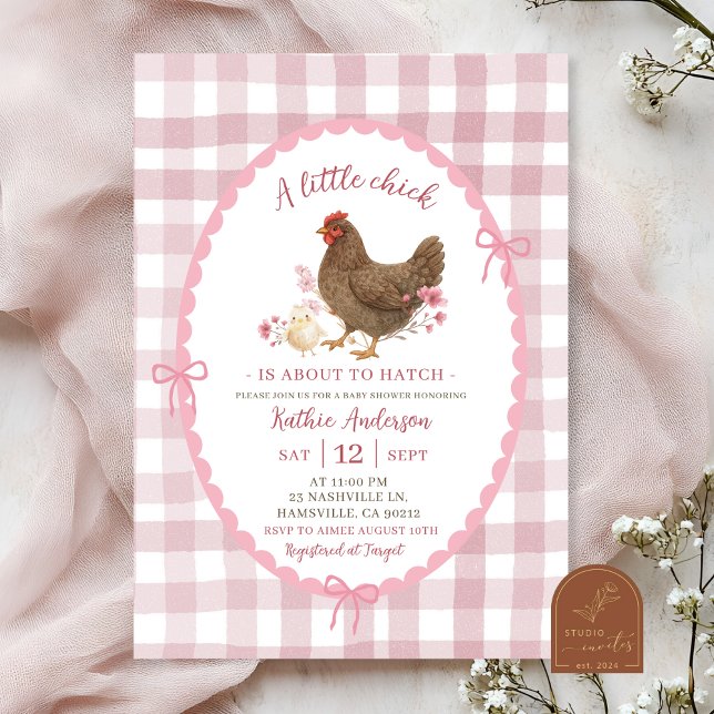 Pink Quirky Hand Drawn Chic Baby Shower Invitation (Creator Uploaded)