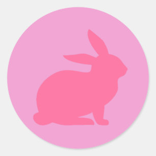 Pink Rabbit Classic Round Sticker