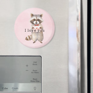 Pink Raccoon Love Letter Magnet