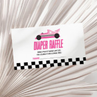 Pink Race Car Baby Shower Diaper Raffle