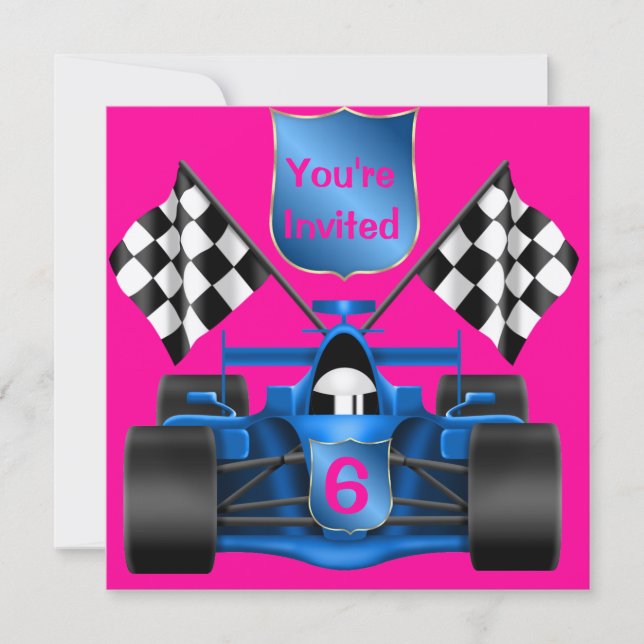 PINK  Racing Invitation (Front)