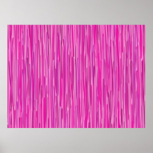 Pink Rain Vertical Striped Art Poster