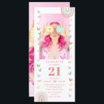 Pink Rainbow 21st Modern Photo Birthday Party Invitation<br><div class="desc">Pink Rainbow 21st Twenty One Modern Photo Birthday Party Invitations features a unique girly twenty first birthday party invitation. Perfect to invite family and friends to your celebration. Download and send these to your guests or have them printed to mail out or both. Cute, modern and trendy with pink text...</div>