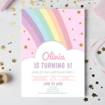 Pink Rainbow and Stars Kid's Birthday Party Invitation<br><div class="desc">This is a Pink Rainbow and Stars Kid's Birthday Party Invitation!</div>