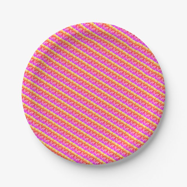 Pink rainbow art paper plate (Front)