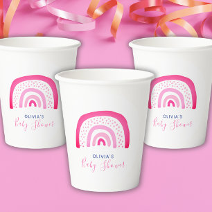 Pink Rainbow Baby Girl Shower Paper Cups