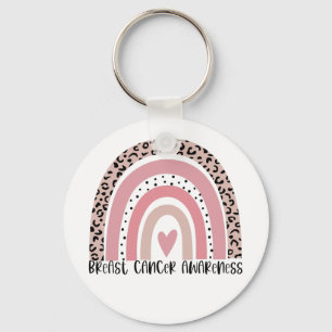 Pink Rainbow Breast Cancer Awareness Key Ring