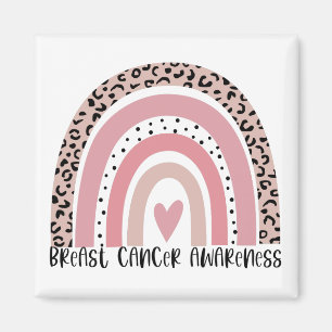 Pink Rainbow Breast Cancer Awareness Magnet