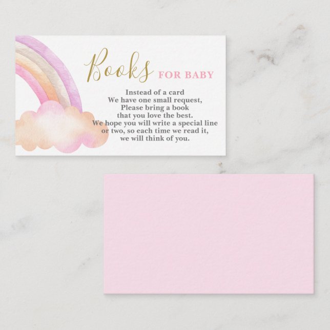 Pink Rainbow Bring a Book Card (Front/Back)