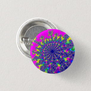 Pink Rainbow Burst 3 Cm Round Badge