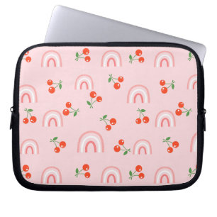 Pink Rainbow Cherry Pattern Laptop Sleeve