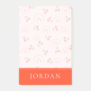 Pink Rainbow Cherry Pattern Post-it Notes