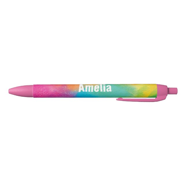 Pink Rainbow Custom Name Pen (Bottom)