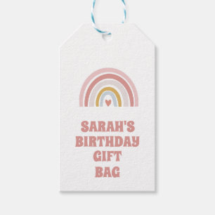 PINK RAINBOW CUSTOMISE OR PERSONISE TEXT GIFT TAGS