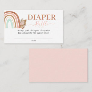 Pink Rainbow Diaper Raffle Enclosure Card