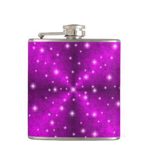 Pink Rainbow in Elephant Skin Leather optics Hip Flask