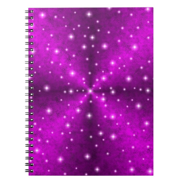 Pink Rainbow in Elephant Skin Leather optics Spiral Notebook (Front)