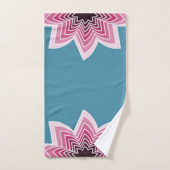 Pink Rainbow Lotus Flower Bath Towel Set (Hand Towel)
