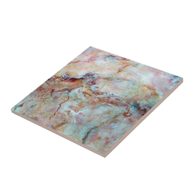 Pink rainbow marble stone finish tile (Side)