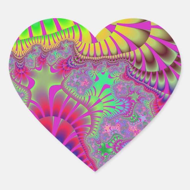 Pink Rainbow Melt Heart Sticker (Front)