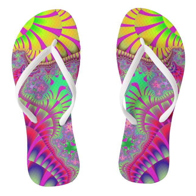 Pink Rainbow Melt Jandals (Footbed)