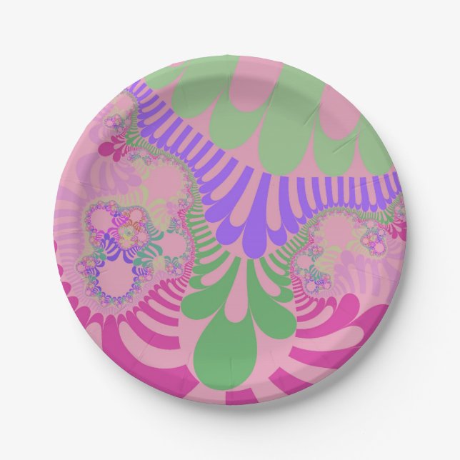Pink Rainbow Mod Paper Plate (Front)