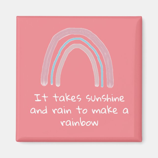 Pink Rainbow Painting Quote Magnet (Front)