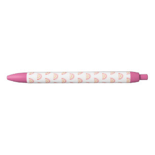 Pink Rainbow Pattern Black Ink Pen