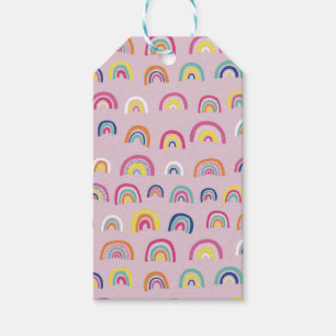 Pink Rainbow pattern Gift Tags