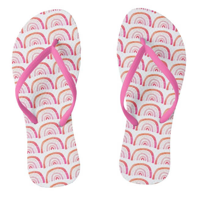 Pink Rainbow Pattern Jandals (Footbed)