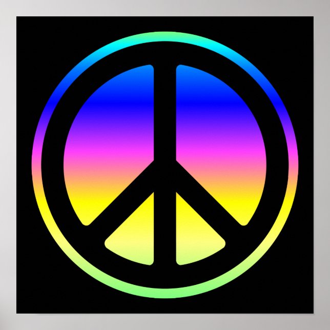 Pink Rainbow Peace Symbol Poster (Front)