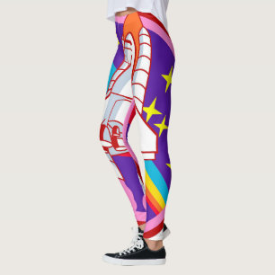 Pink rainbow rocket leggings